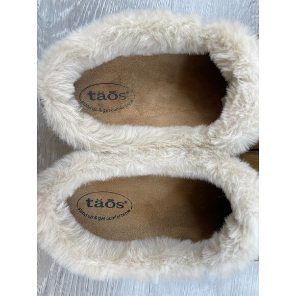 Taos Future Women's Mule Clog Wedge Fur Suede 10 Brown Comfort Slipper Shoes - Picture 8 of 11